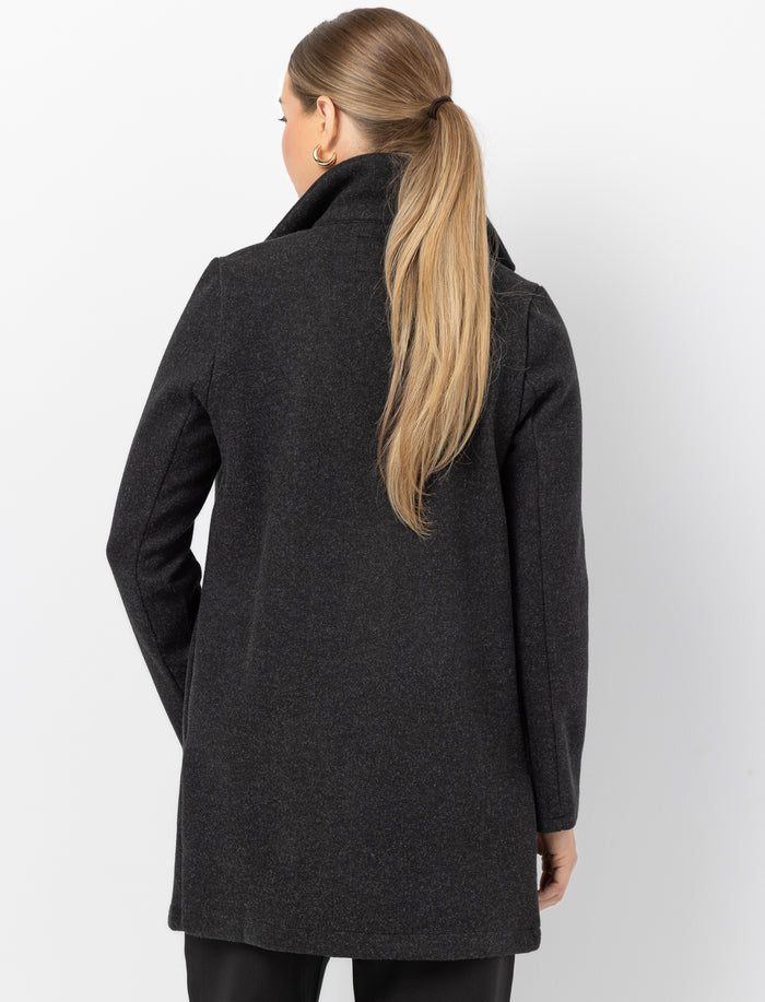 Manteau en laine uni pour femme