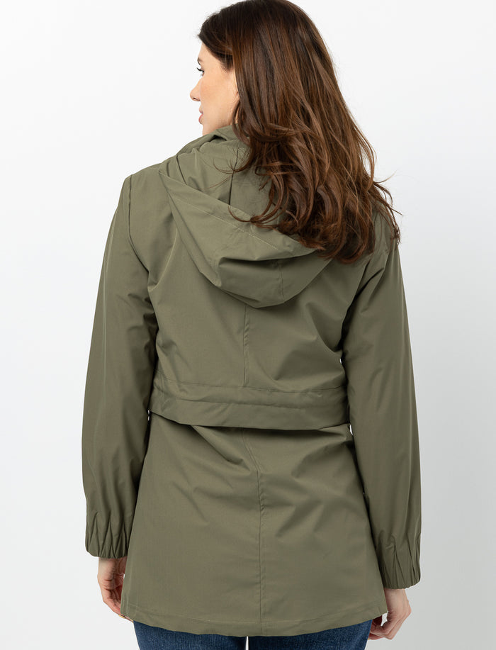 Manteau mi-saison avec capuche intégrée