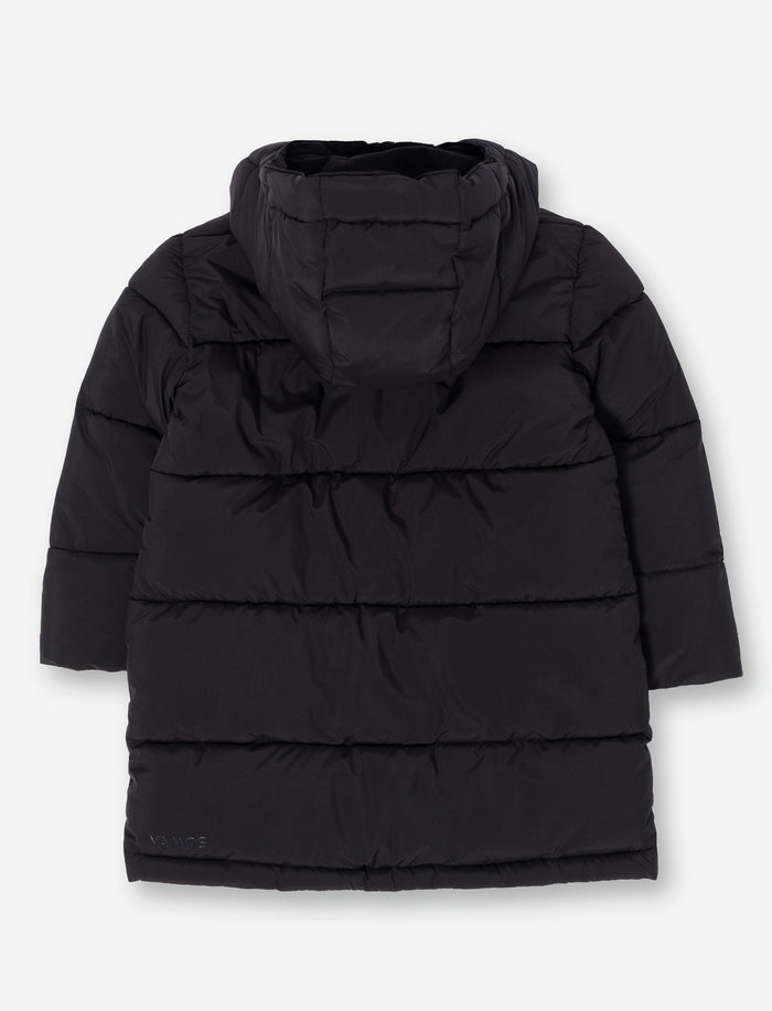 Manteau uni à capuchon pour petite fille