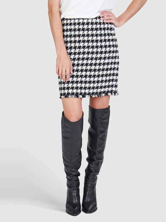 Marc Aurel Boucle Mini Skirt with Houndstooth Pattern