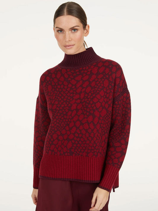 Marc Aurel Snake Print Knit Red