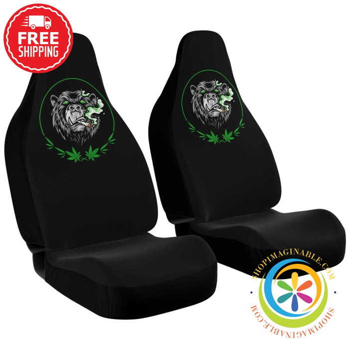 Marijuana Smoking Bear Car Seat Covers-ShopImaginable.com