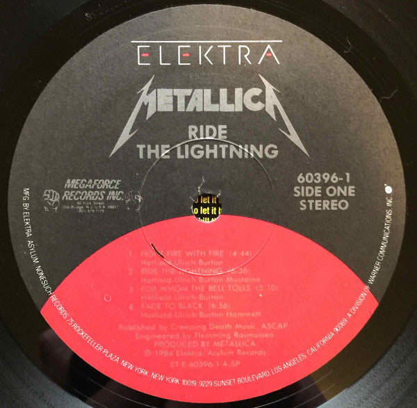 Metallica - Ride The Lightning (LP) [US] 1984 RP (Very Good Plus (VG+))