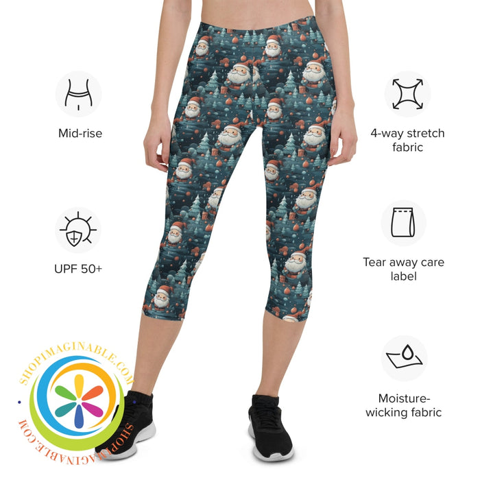 Midnight Santa Athleisure Capri Leggings Leggings
