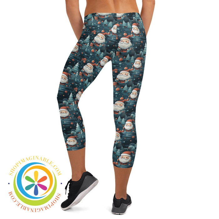 Midnight Santa Athleisure Capri Leggings Leggings