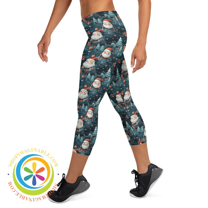 Midnight Santa Athleisure Capri Leggings Leggings