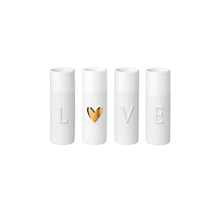 Rader Mini LOVE Vase Set/4 - Gold | Koop.co.nz