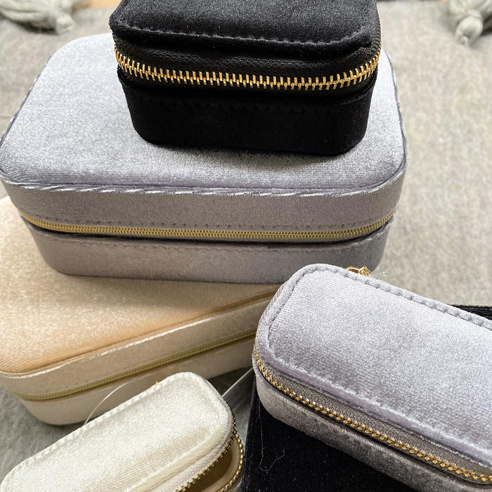 Le Forge Mini Velvet Jewellery Box - Beige | Koop.co.nz