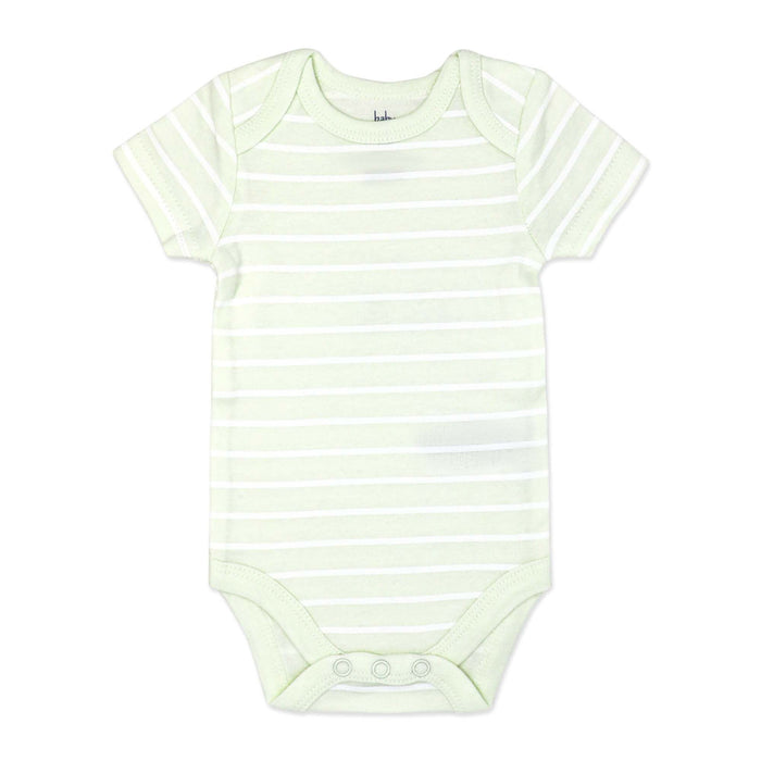 Mint Stripe Baby Bodysuit – 100% Cotton
