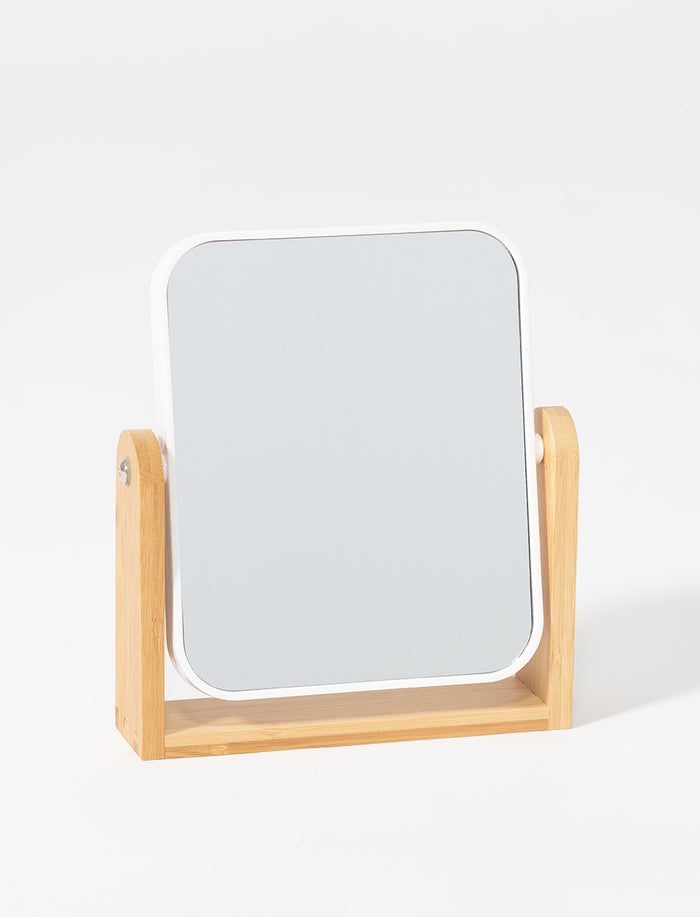 Miroir sur pied en bambou