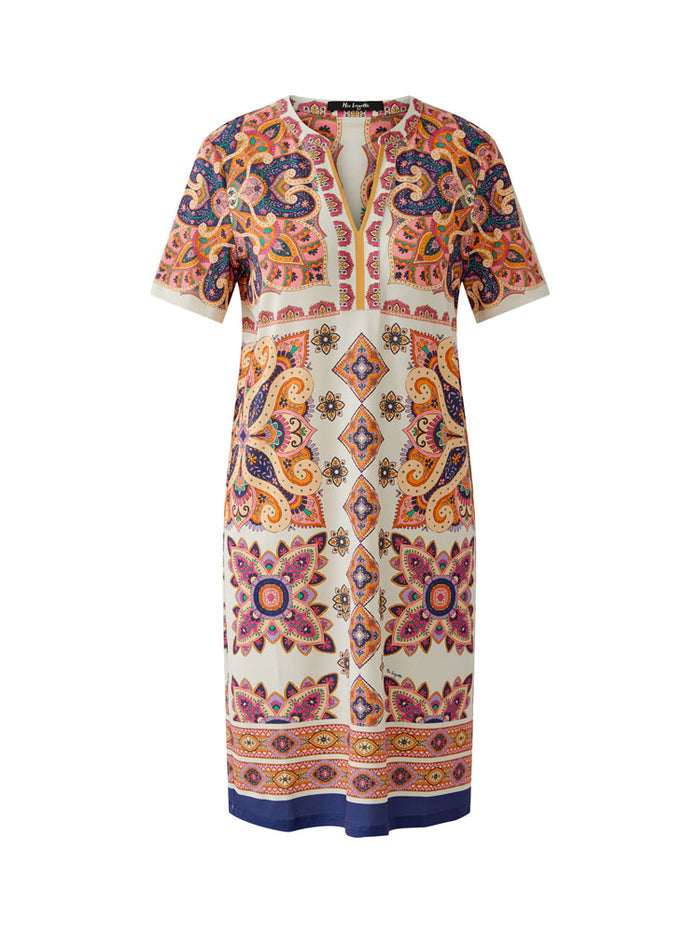 Miss Lagotte Printed Dress White & Yellow