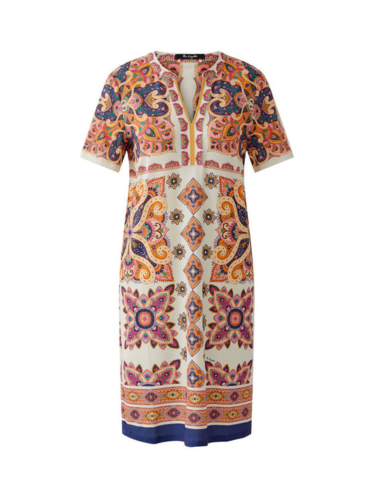 Miss Lagotte Printed Dress White & Yellow