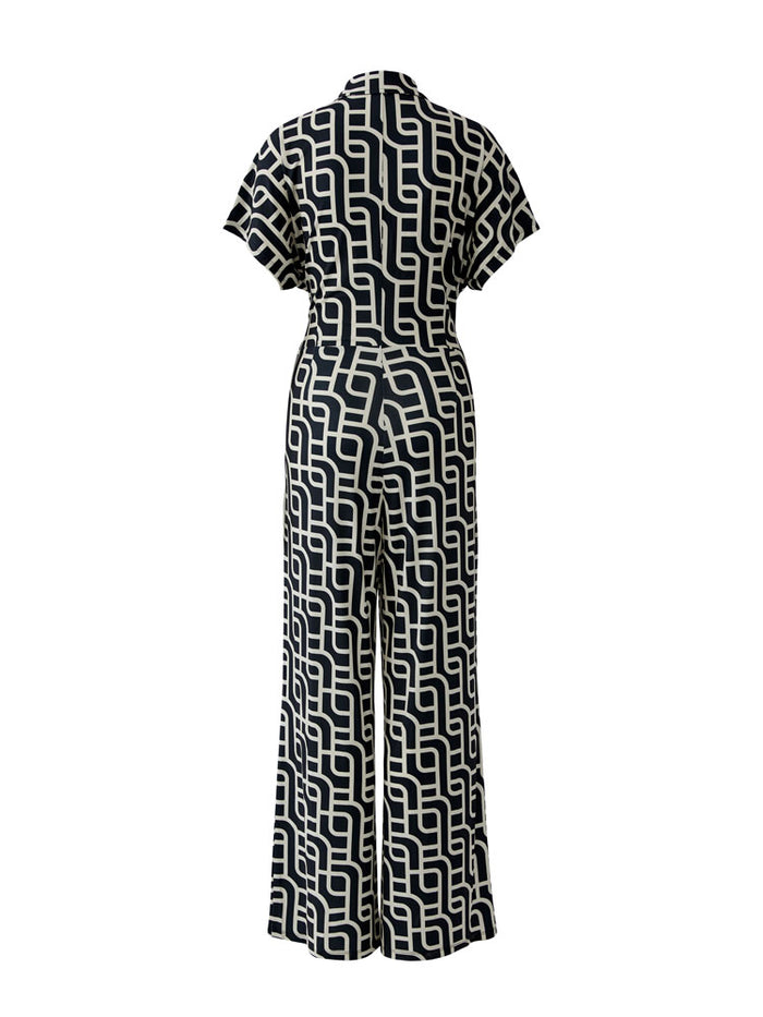 Miss Lagotte Printed Jumpsuit Black