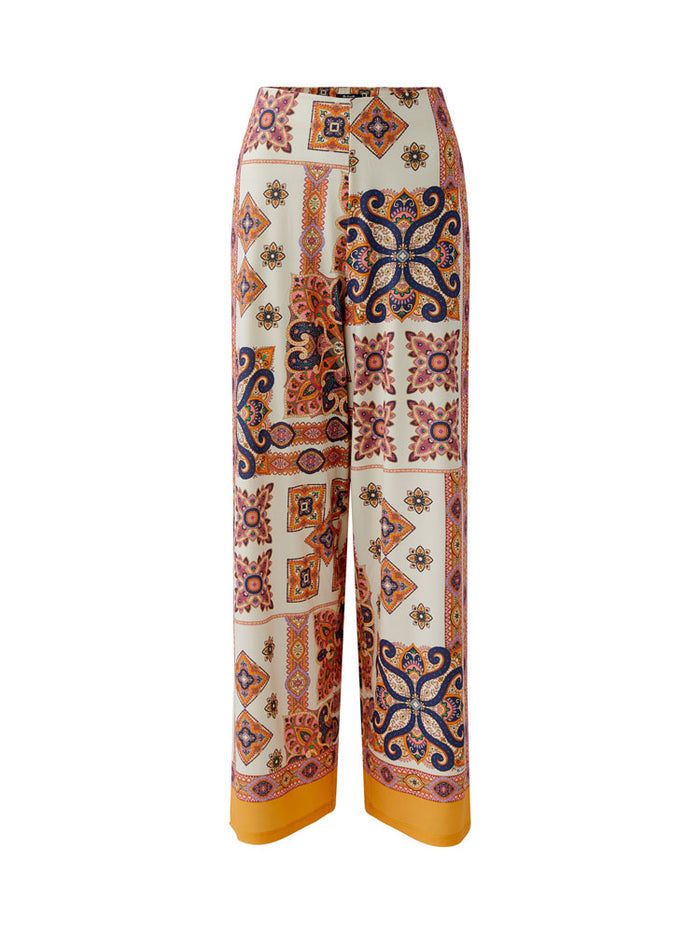 Miss Lagotte Printed Trousers White & Yellow