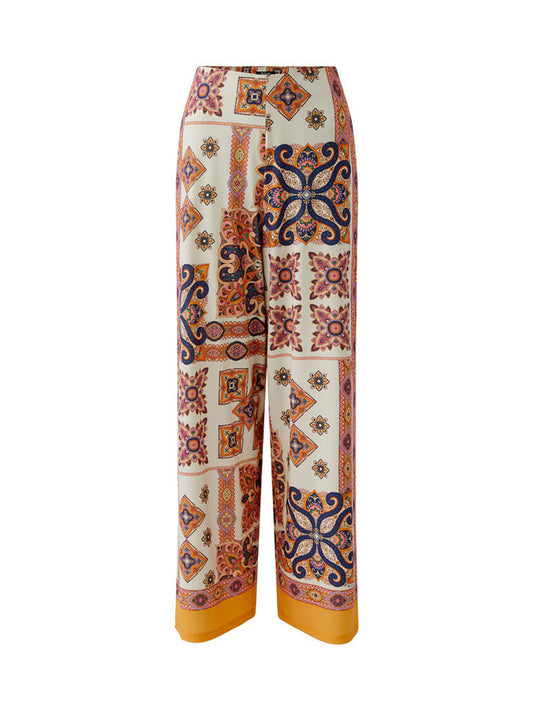 Miss Lagotte Printed Trousers White & Yellow