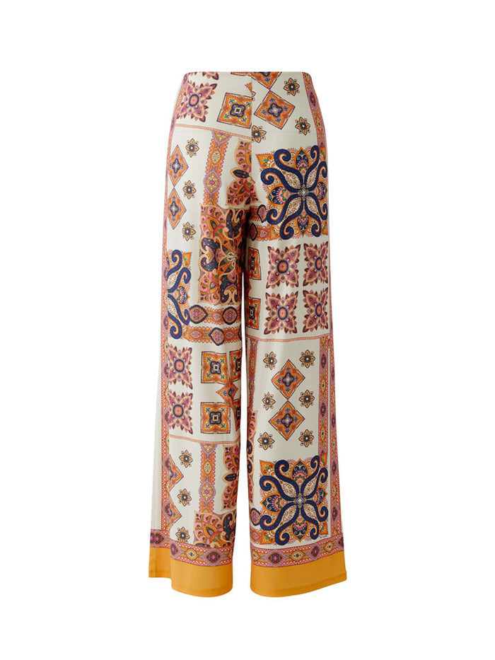 Miss Lagotte Printed Trousers White & Yellow