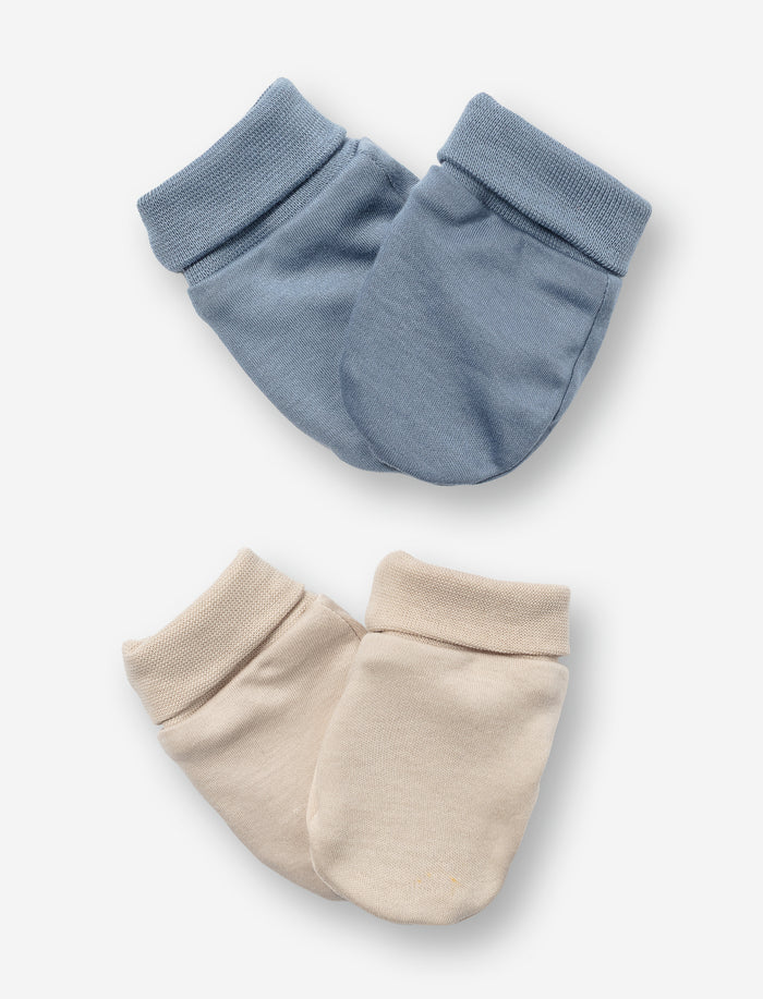 Mitaines unie en coton bio pour bébé