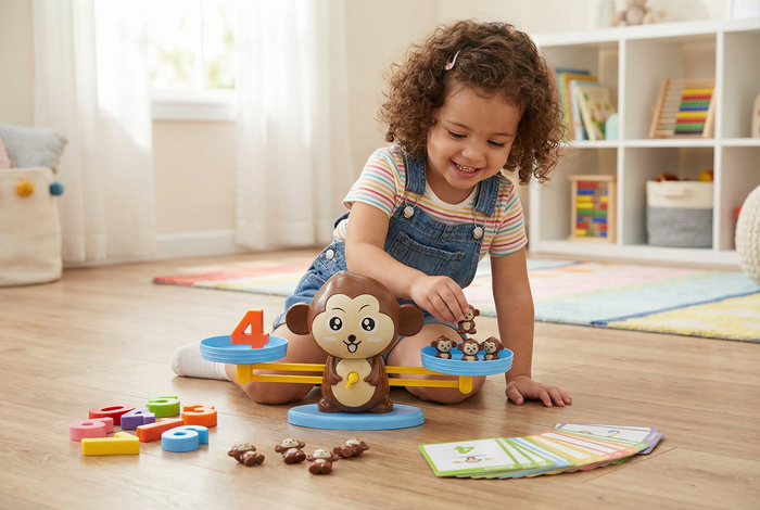 Monkey Balance Math Scale Toy – Number & Counting Game (Ages 3+)