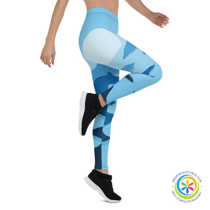 Moon On The River Abstract Art Leggings-ShopImaginable.com