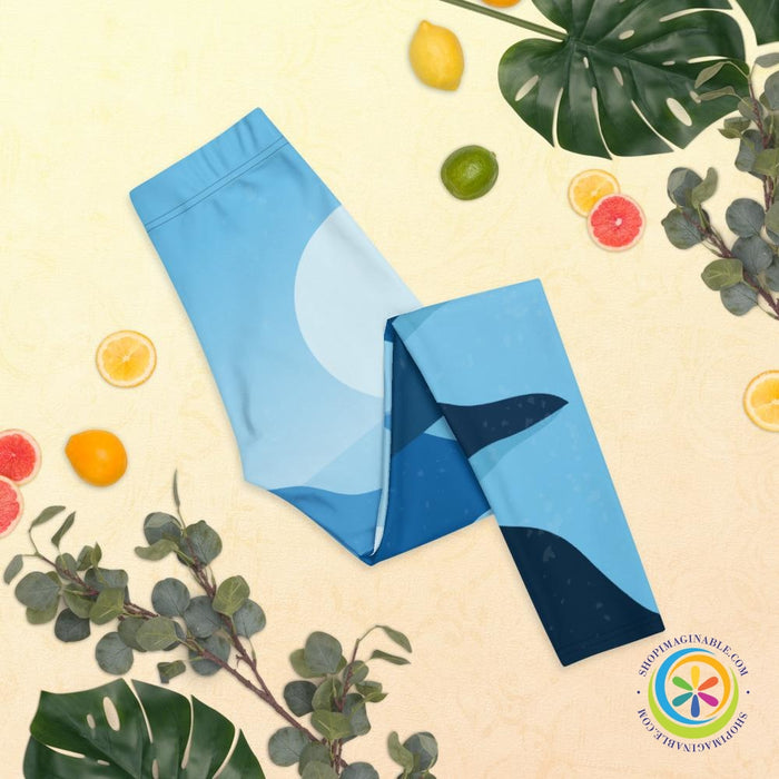 Moon On The River Abstract Art Leggings-ShopImaginable.com