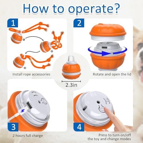 Motion Activated Dog Ball Automatic Rolling Ball Toys for Puppy Toys Pet Clever
