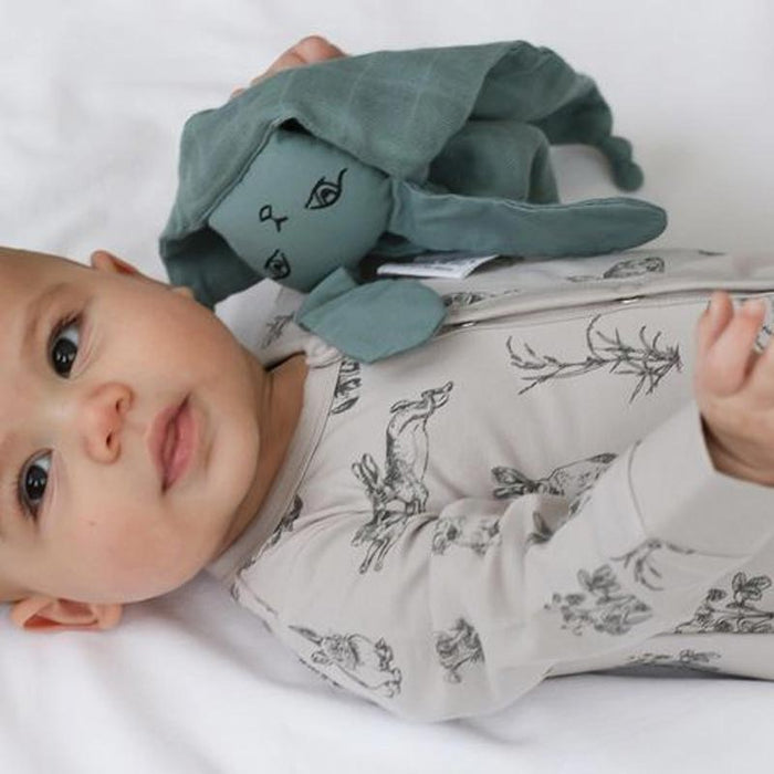 Burrow & Be Muslin Bunny Baby Comforter - Storm | Koop.co.nz