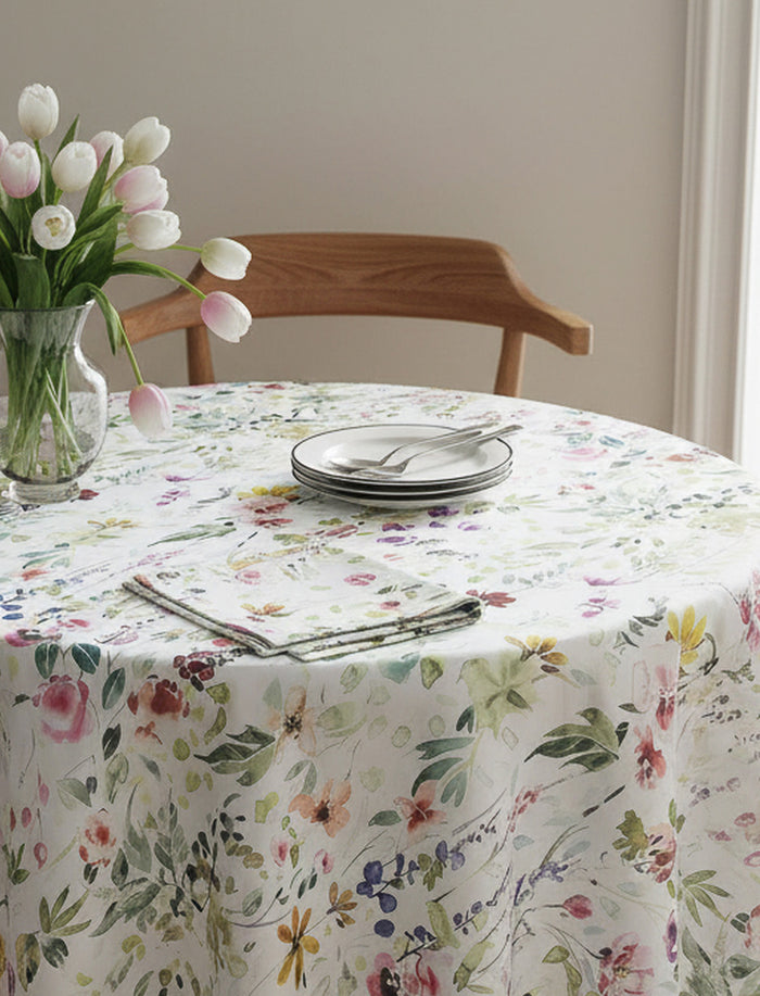 Nappe ronde avec imprimé floral - 70 po