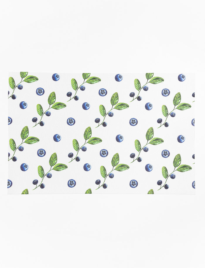 Napperon à motifs bleuets et feuillage
