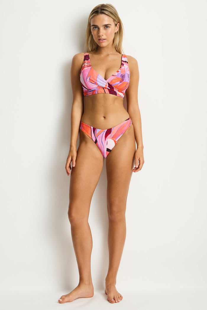 Neon Wave Cross Front Multifit Bra