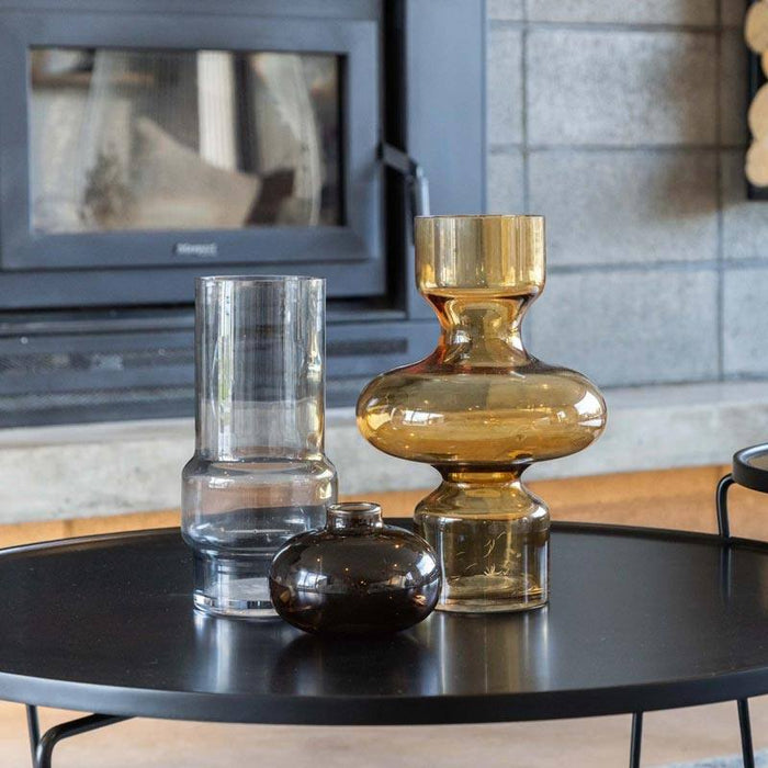 NED Collections Norton Grey Glass Vase (25cm) | Koop.co.nz