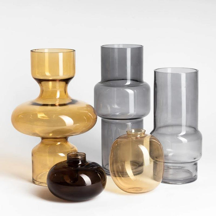 NED Collections Norton Grey Glass Vase (25cm) | Koop.co.nz