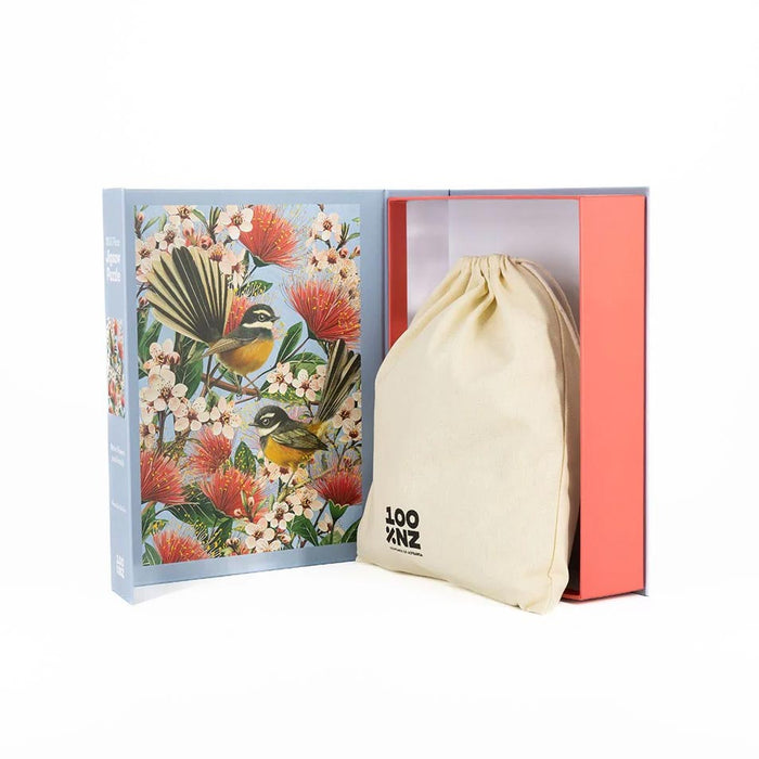 100% New Zealand NZ Native Flowers & Fantails Jigsaw Puzzle (1000pc) | Koop.co.nz