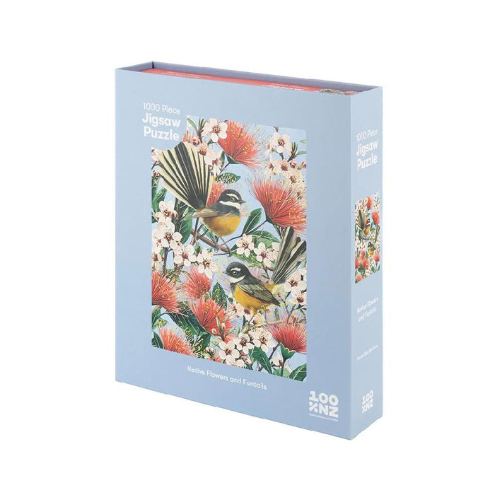 100% New Zealand NZ Native Flowers & Fantails Jigsaw Puzzle (1000pc) | Koop.co.nz