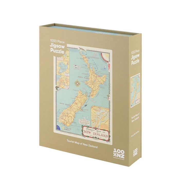 100% New Zealand NZ Tourist Map Jigsaw Puzzle (1000pc) | Koop.co.nz