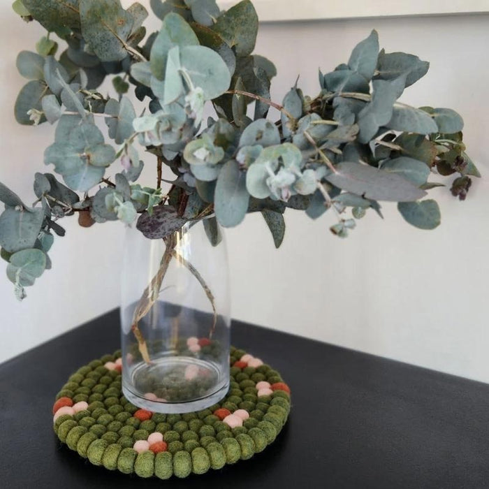 Sheepish Design NZ Wool Pot Stand / Trivet – Blossom Moss (26cm) | Koop.co.nz