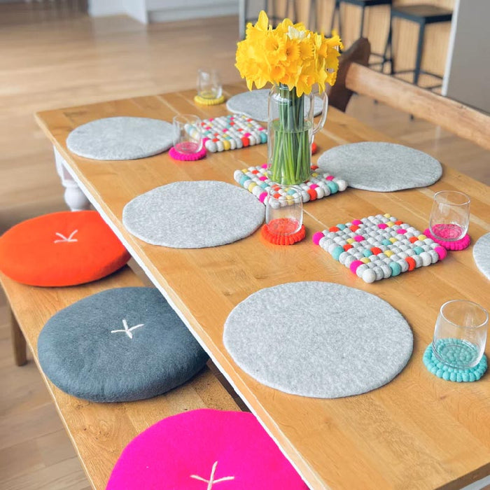 Sheepish Design NZ Wool Sheeted Trivet – Grey Marle (33cm) | Koop.co.nz