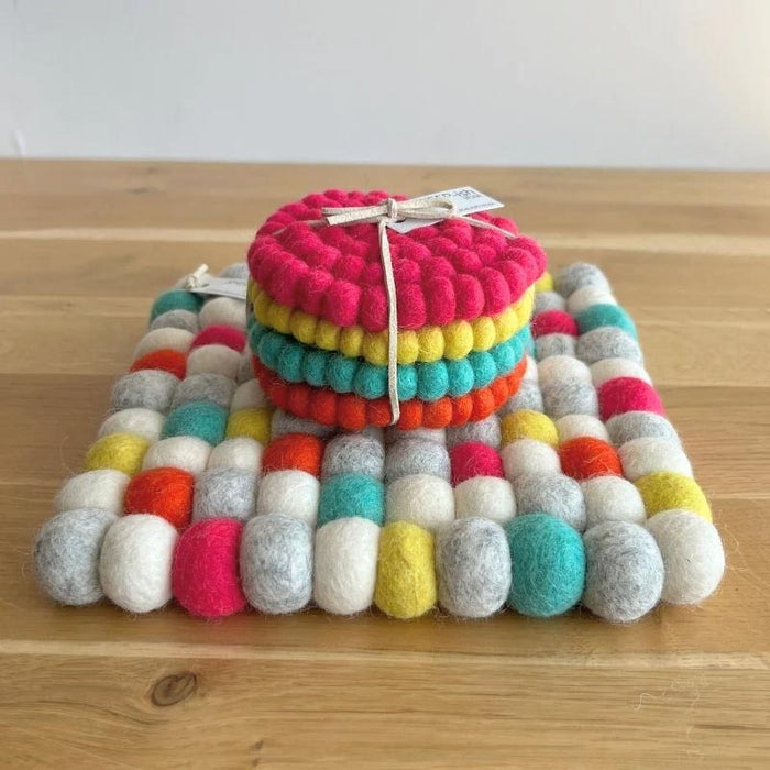 Sheepish Design NZ Wool Square Pot Stand / Trivet – Candy (21cm) | Koop.co.nz