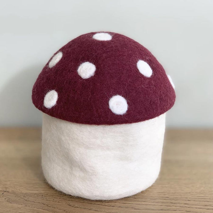 Sheepish Design NZ Wool Toadstool Storage Box - Medium Mulbery | Koop.co.nz