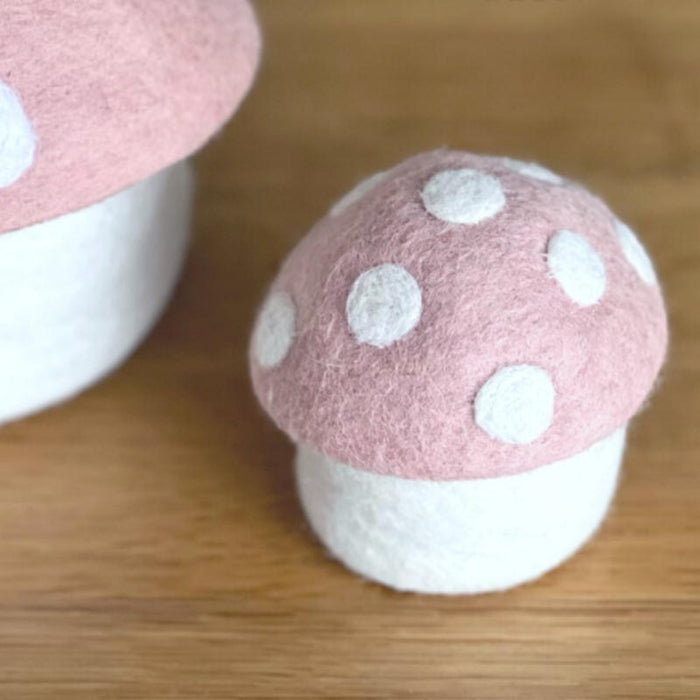 Sheepish Design NZ Wool Toadstool Storage Box - Mini Blush | Koop.co.nz
