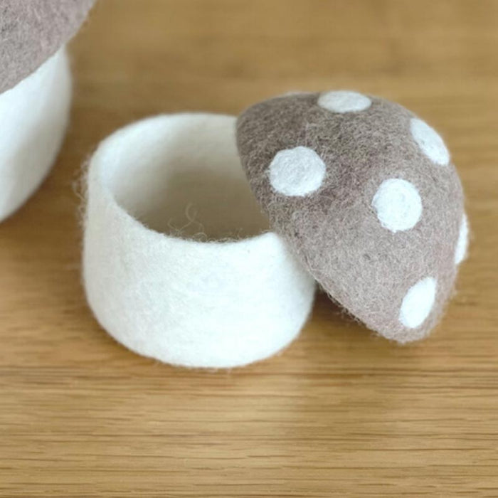 Sheepish Design NZ Wool Toadstool Storage Box - Mini Fawn | Koop.co.nz