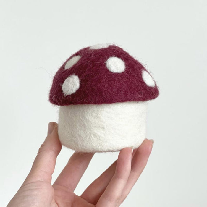 Sheepish Design NZ Wool Toadstool Storage Box - Mini Mulberry | Koop.co.nz