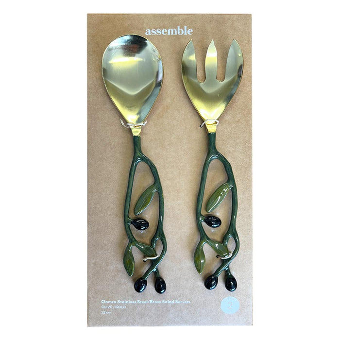 Assemble Oamra Olive Salad Servers | Koop.co.nz