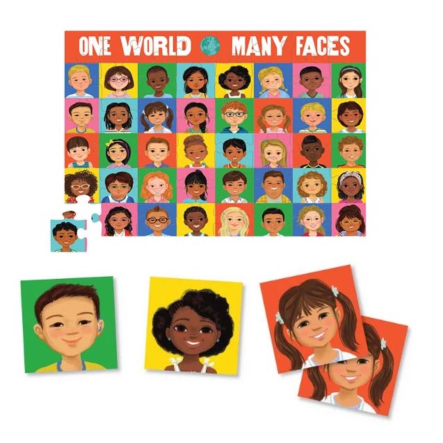 Crocodile Creek One World, Many Faces Memory Game & Puzzle (48pc) | Koop.co.nz