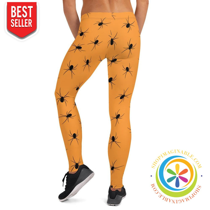 Orange Spider Full Length Leggings-ShopImaginable.com