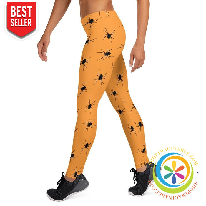 Orange Spider Full Length Leggings-ShopImaginable.com