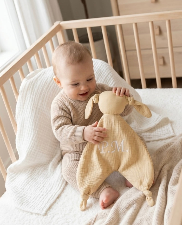 Order Muslin Toy Comforter Blanket with Name | Sunshine Pastel