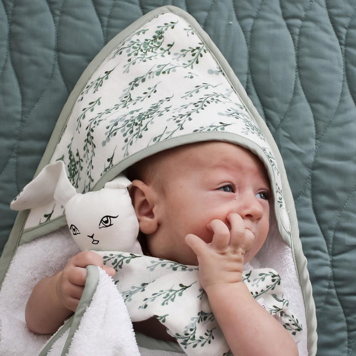 Burrow & Be Organic Cotton Baby Hooded Towel – String Of Pearls | Koop.co.nz