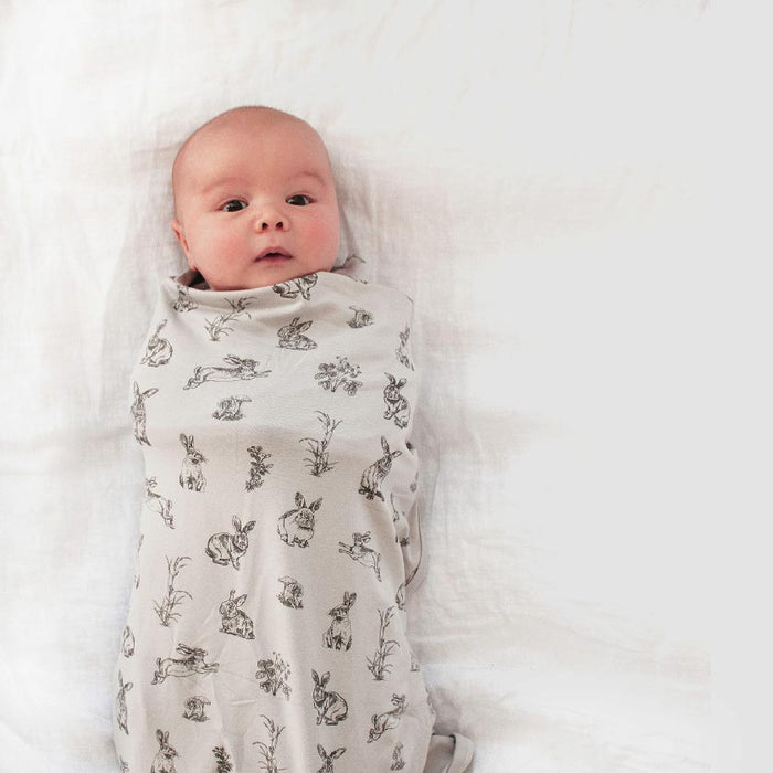 Burrow & Be Organic Cotton Baby Wrap - Grey Burrowers | Koop.co.nz