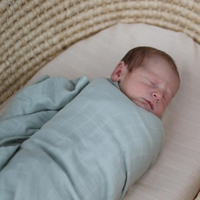 Burrow & Be Organic Cotton Muslin Wrap - Sage | Koop.co.nz