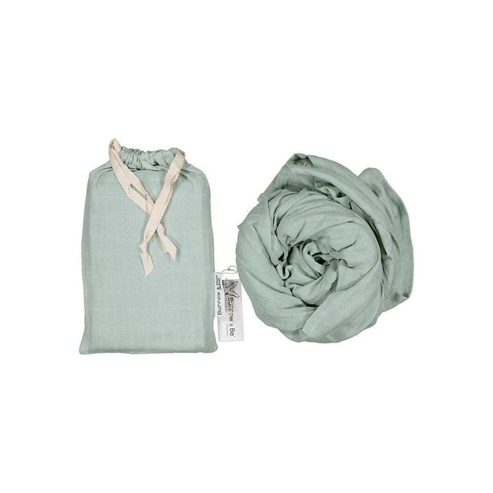Burrow & Be Organic Cotton Muslin Wrap - Sage | Koop.co.nz